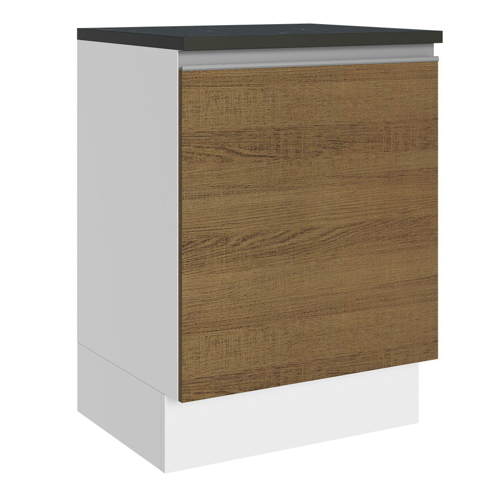 Bajo Mesada Cocina 100% MDF 60 cm 1 Puerta Blanco/Marrón Acordes Madesa