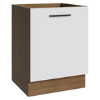 Bajo Mesada 60 cm 1 Puerta Sin Mesada Marrón/Blanco Agata Madesa