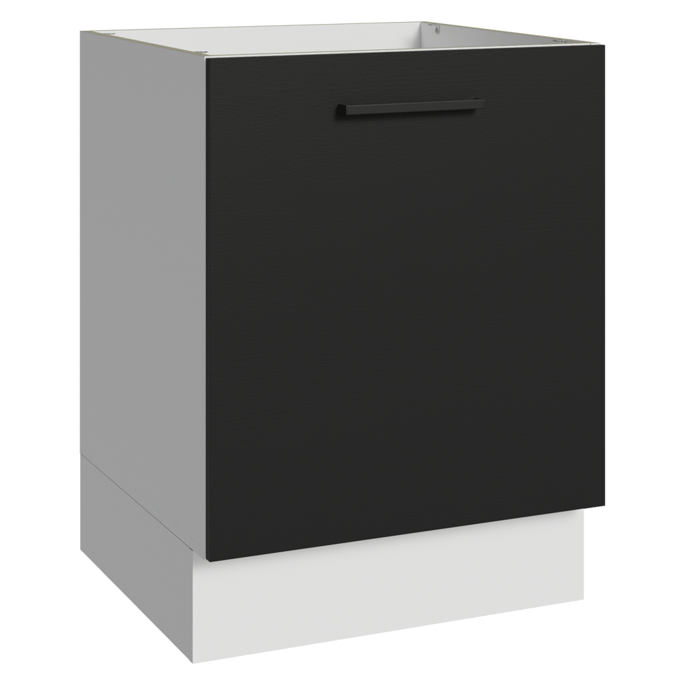 Bajo Mesada 60 cm 1 Puerta Sin Mesada Blanco/Negro Agata Madesa