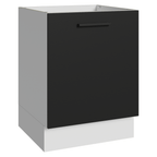 Bajo Mesada 60 cm 1 Puerta Sin Mesada Blanco/Negro Agata Madesa