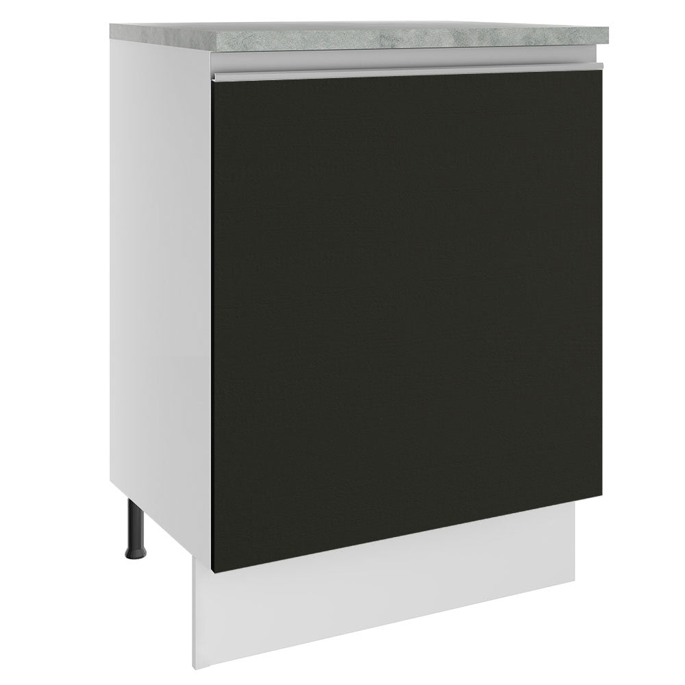 Bajo Mesada 60 cm Con 1 Puerta Glamy Blanco/Negro