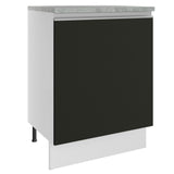 Bajo Mesada 60 cm Con 1 Puerta Glamy Blanco/Negro