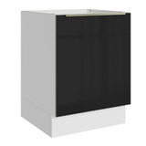 Bajo Mesada de Cocina 60 cm 1 Puerta (Sin Mesada) Blanco/Negro Lux Madesa