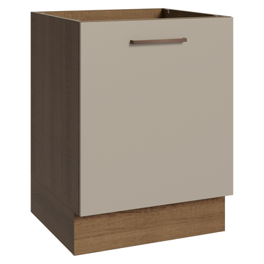 Bajo Mesada 60 cm 1 Puerta Sin Mesada Marrón/Crema Agata Madesa