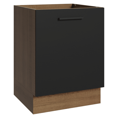 Bajo Mesada 60 cm 1 Puerta Sin Mesada Marrón/Negro Agata Madesa