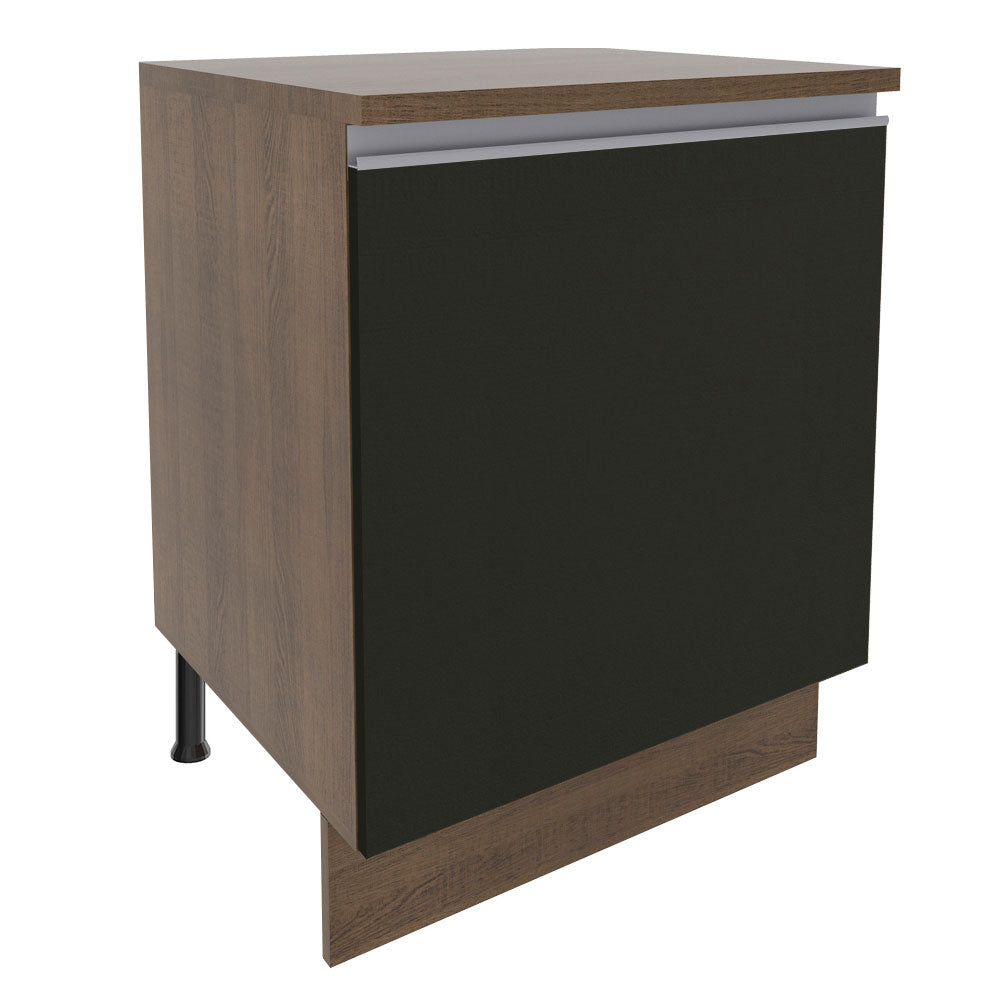 Bajo Mesada 60 cm Con 1 Puerta Glamy Marrón/Negro
