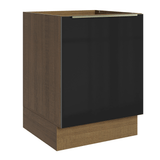 Bajo Mesada de Cocina 60 cm 1 Puerta (Sin Mesada) Marrón/Negro Lux Madesa