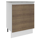 Bajo Mesada 60 cm 1 Puerta Glamy Blanco/Marrón