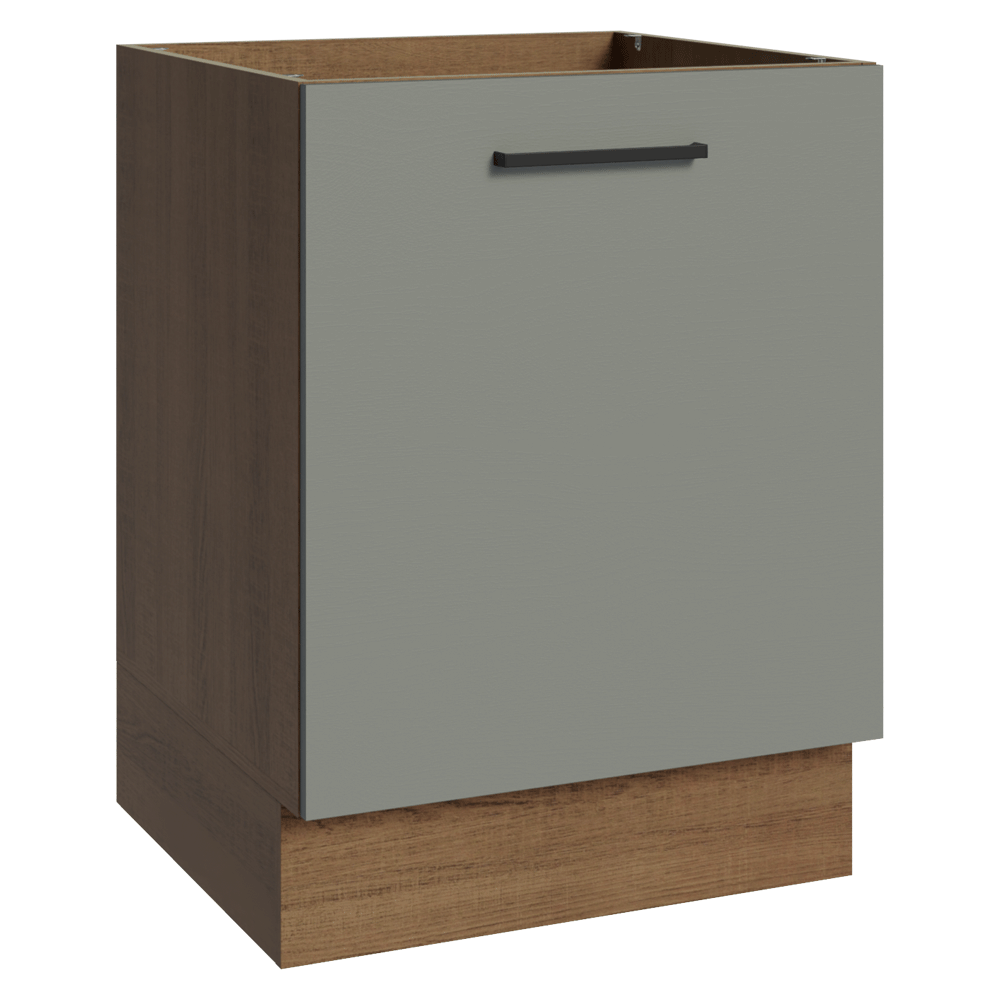 Bajo Mesada 60 cm 1 Puerta Sin Mesada Marrón/Gris Agata Madesa