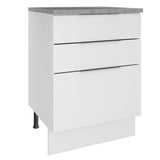 Bajo Mesada Cocina 60 cm 3 Cajones Blanco Stella Madesa