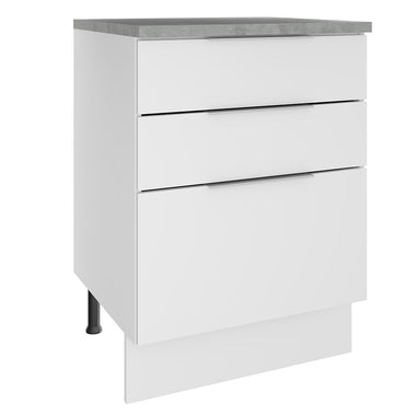 Bajo Mesada 60 cm 3 Cajones Blanco Stella Madesa