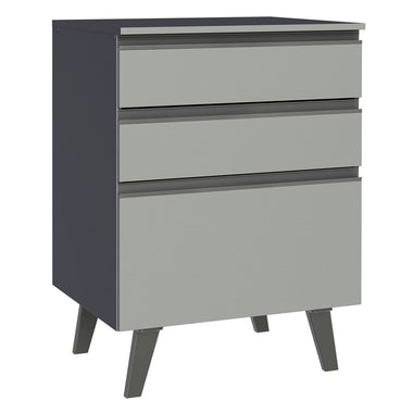 Bajo Mesada 60 cm 3 Cajones con Patas Gris Nice Madesa