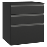 Bajo Mesada de Cocina 60 cm 3 Cajones Flotante Negro Nice Madesa