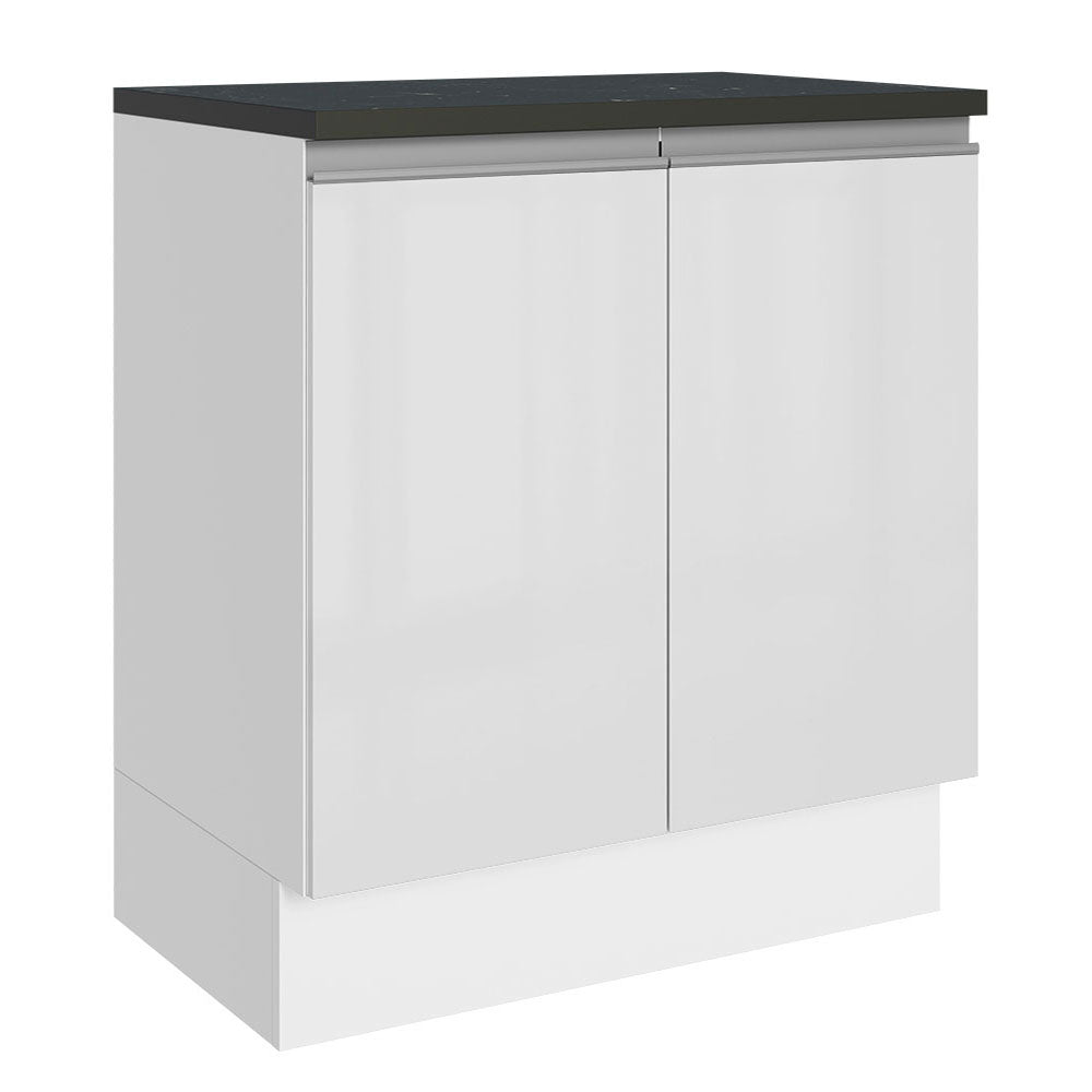 Bajo Mesada Cocina 100% MDF 70 cm 2 Puertas Frentes Blanco Brillante Acordes Madesa