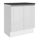 Bajo Mesada Cocina 100% MDF 70 cm 2 Puertas Frentes Blanco Brillante Acordes Madesa