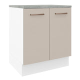 Bajo Mesada 70 cm 2 Puertas Blanco/Crema Agata