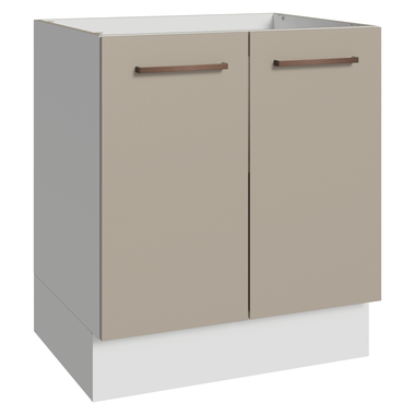Bajo Mesada 70 cm 2 Puertas Sin Mesada Blanco/Crema Agata Madesa