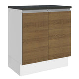 Bajo Mesada Cocina 100% MDF 70 cm 2 Puertas Blanco/Marrón Acordes Madesa