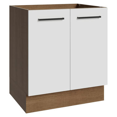 Bajo Mesada 70 cm 2 Puertas Sin Mesada Marrón/Blanco Agata Madesa