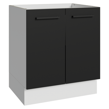 Bajo Mesada 70 cm 2 Puertas Sin Mesada Blanco/Negro Agata Madesa