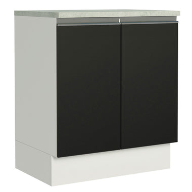 Bajo Mesada 70 cm 2 Puertas Blanco/Negro Glamy Madesa