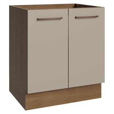 Bajo Mesada 70 cm 2 Puertas Sin Mesada Marrón/Crema Agata Madesa