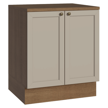 Bajo Mesada 70 cm 2 Puertas Marrón/Crema Vik Madesa