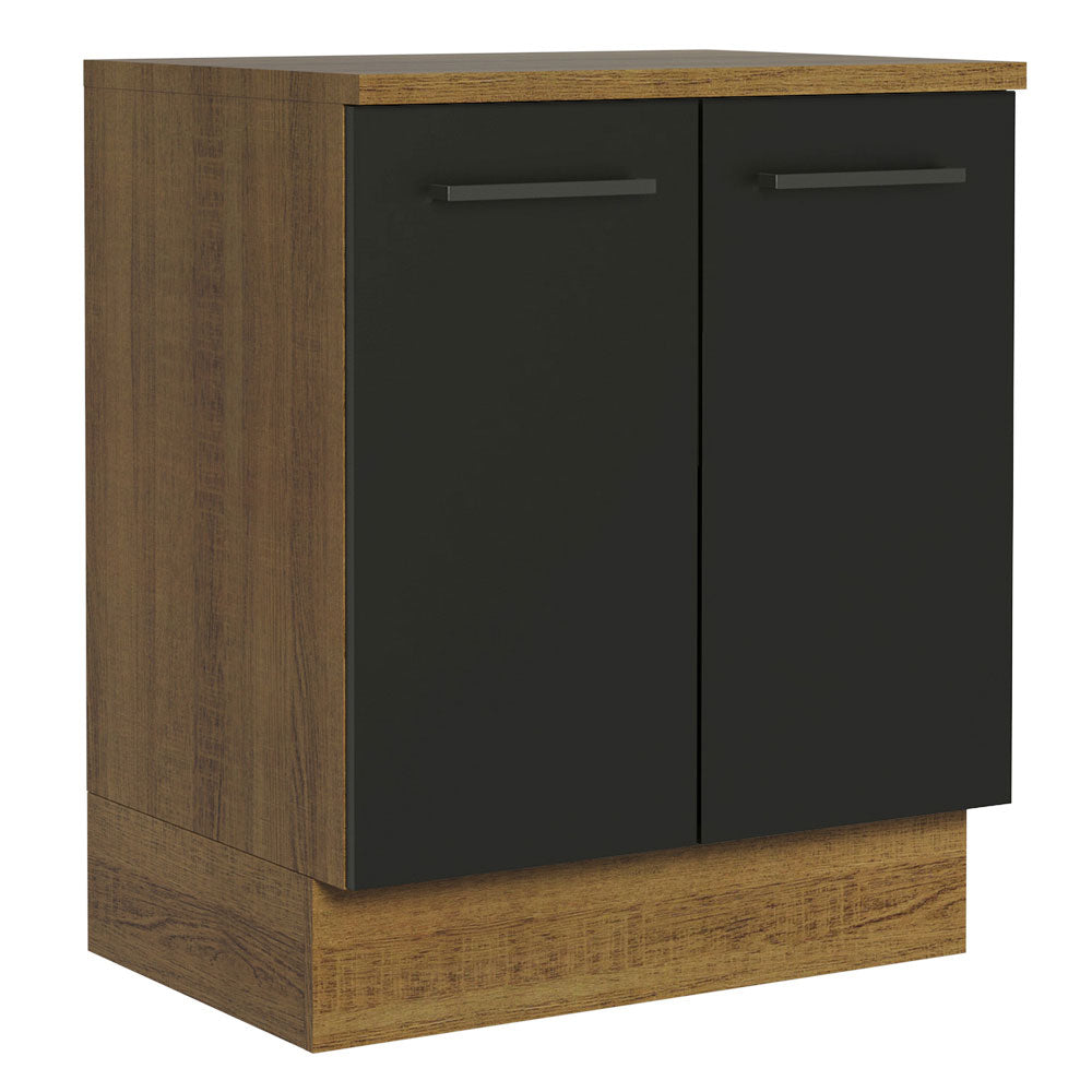 Bajo Mesada 70 cm Sin cajones 2 Puertas Agata Marrón/Negro