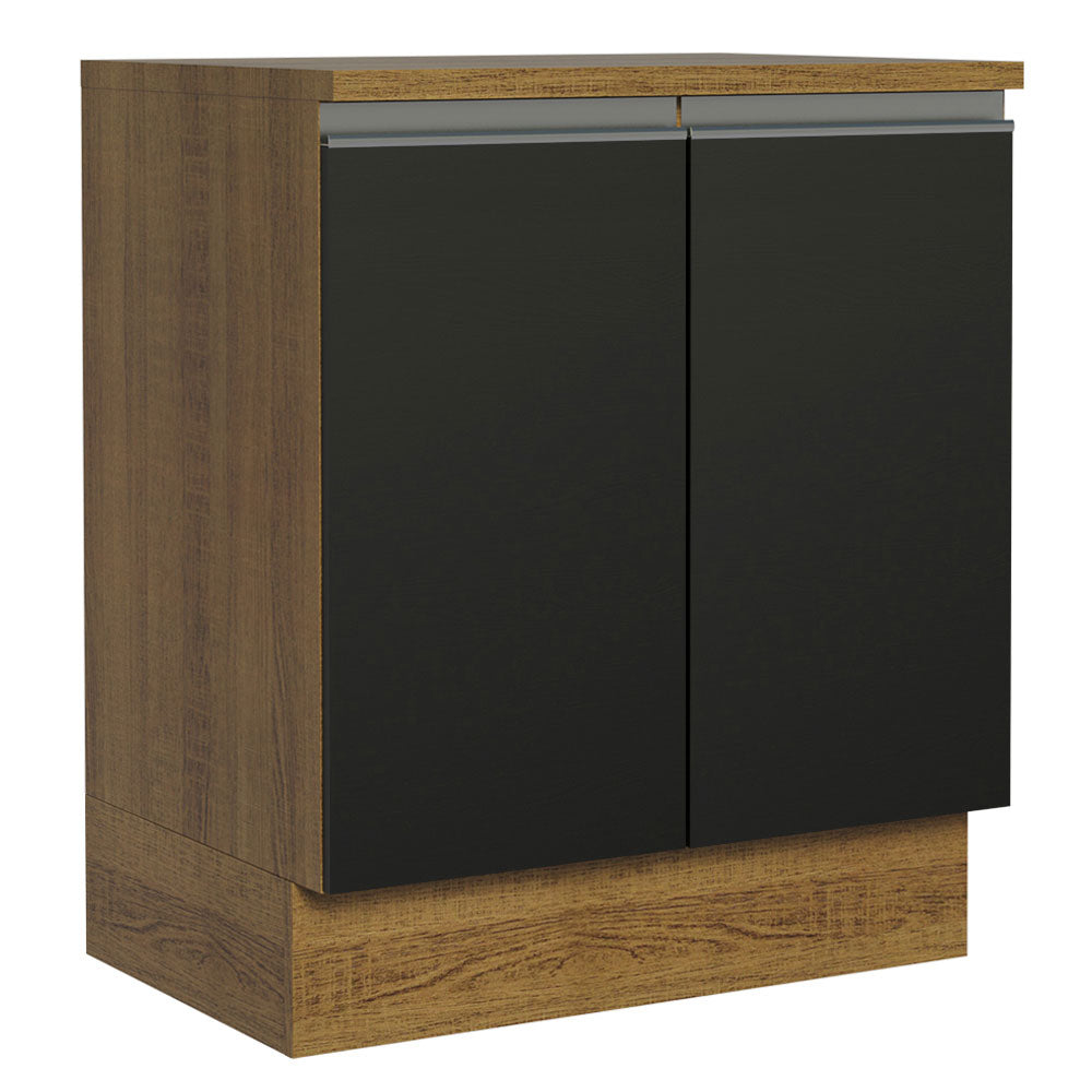 Bajo Mesada 70 x 52 cm 2 Puertas Marrón/Negro Glamy Madesa