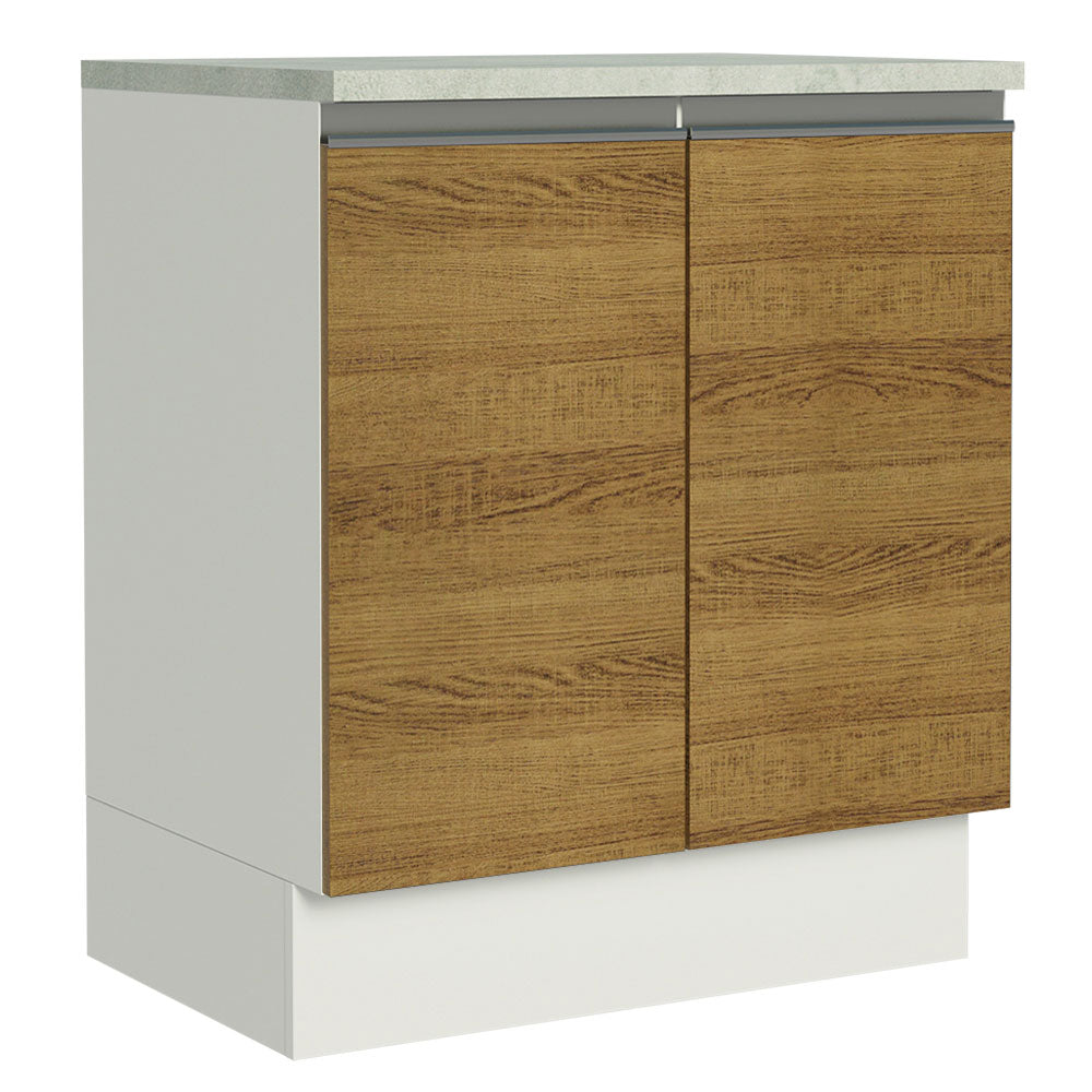 Bajo Mesada 70 cm 2 Puertas Glamy Blanco/Marrón