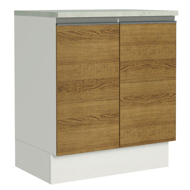 Bajo Mesada 70 cm 2 Puertas Blanco/Marrón Glamy Madesa