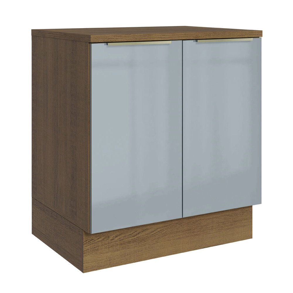 Bajo Mesada de Cocina 70 cm 2 Puetas Marrón/Gris Lux Madesa