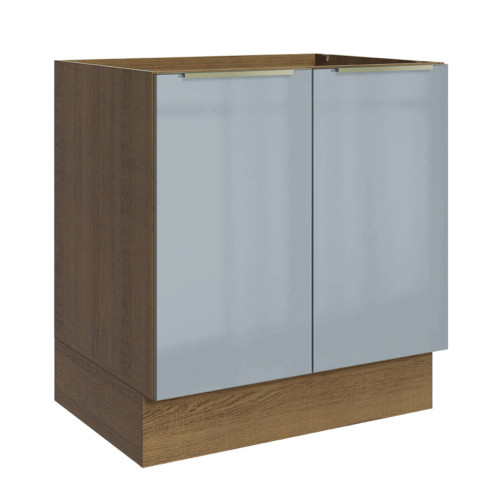 Bajo Mesada de Cocina 70 cm 2 Puetas (Sin Mesada) Marrón/Gris Lux Madesa