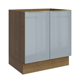 Bajo Mesada de Cocina 70 cm 2 Puetas (Sin Mesada) Marrón/Gris Lux Madesa