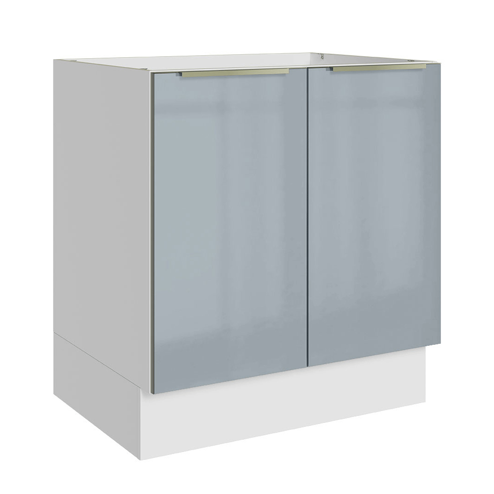 Bajo Mesada de Cocina 70 cm 2 Puetas (Sin Mesada) Blanco/Gris Lux Madesa