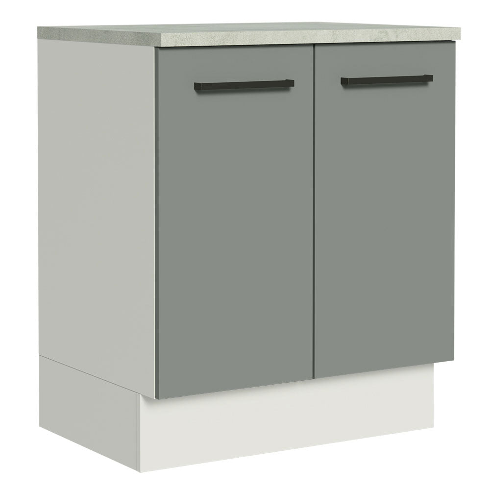 Bajo Mesada 70 cm Sin cajones 2 Puertas Agata Blanco/Gris