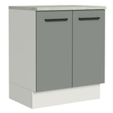 Bajo Mesada 70 cm Sin cajones 2 Puertas Agata Blanco/Gris