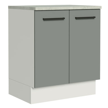 Bajo Mesada 70 cm 2 Puertas Blanco/Gris Agata Madesa