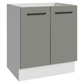Bajo Mesada 70 cm 2 Puertas Sin Mesada Blanco/Gris Agata Madesa
