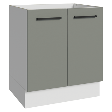 Bajo Mesada 70 cm 2 Puertas Sin Mesada Blanco/Gris Agata Madesa