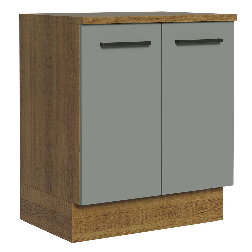 Bajo Mesada 70 cm Sin cajones 2 Puertas Agata Marrón/Gris