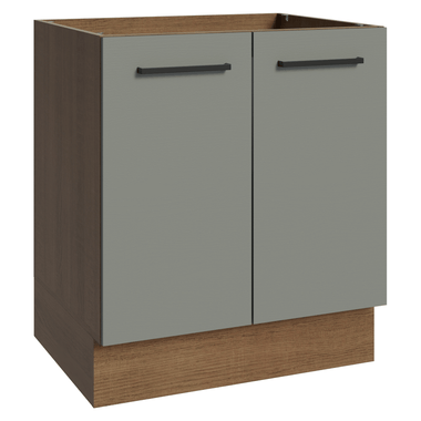Bajo Mesada 70 cm 2 Puertas Sin Mesada Marrón/Gris Agata Madesa