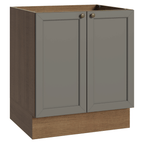 Bajo Mesada 70 cm 2 Puertas Sin Mesada Marrón/Gris Vik Madesa