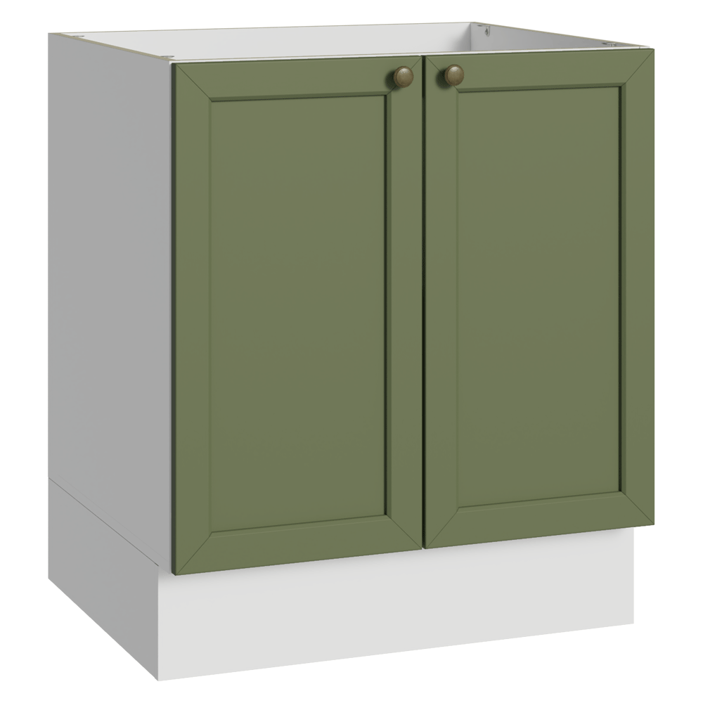 Bajo Mesada 70 cm 2 Puertas Sin Mesada Blanco/Verde Vik Madesa