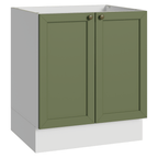 Bajo Mesada 70 cm 2 Puertas Sin Mesada Blanco/Verde Vik Madesa