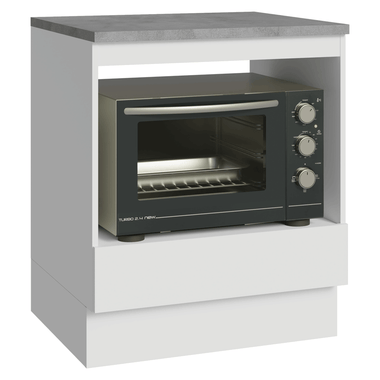 Bajo Mesada 70 cm 1 Cajón para Horno o Microondas Blanco Estándar Madesa