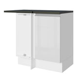 Bajo Mesada Cocina Esquinera 100% MDF 1 Puerta Blanco Brillante Acordes Madesa