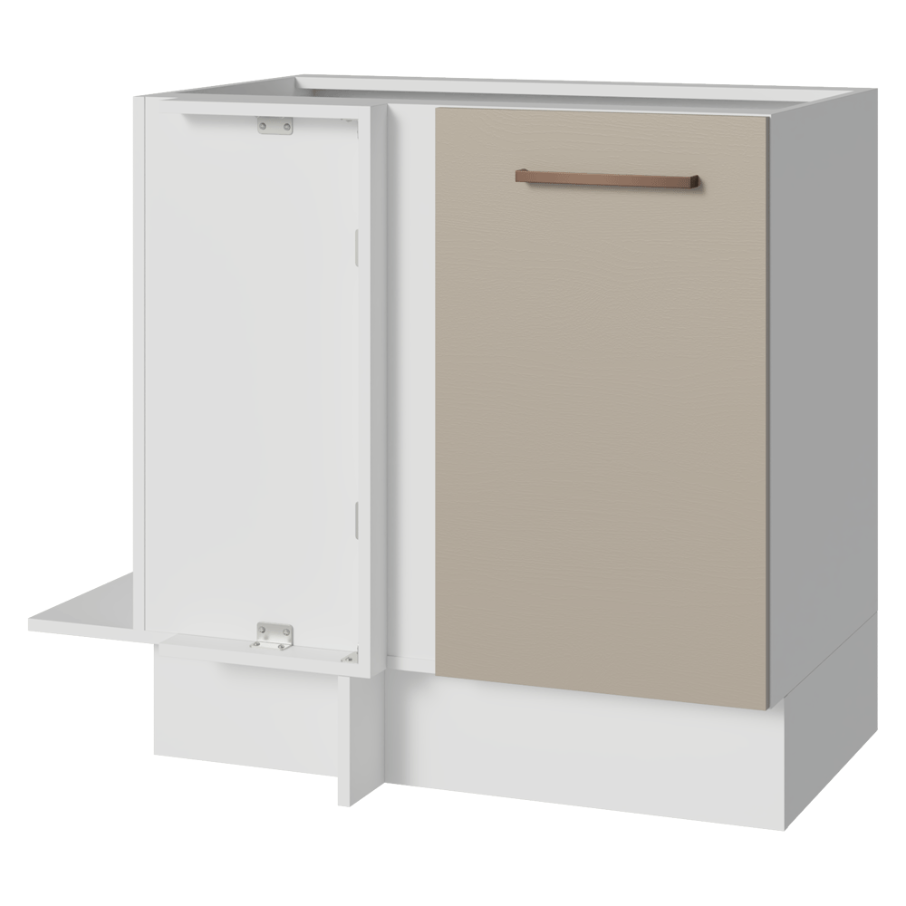 Bajo Mesada Esquinero 94 cm 1 Puerta (Sin Mesada) Blanco/Crema Agata Madesa