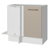 Bajo Mesada Esquinero 94 cm 1 Puerta (Sin Mesada) Blanco/Crema Agata Madesa