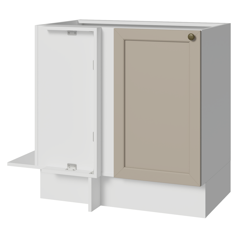 Bajo Mesada Esquinero 94 cm 1 Puerta (Sin Mesada) Blanco/Crema Vik Madesa